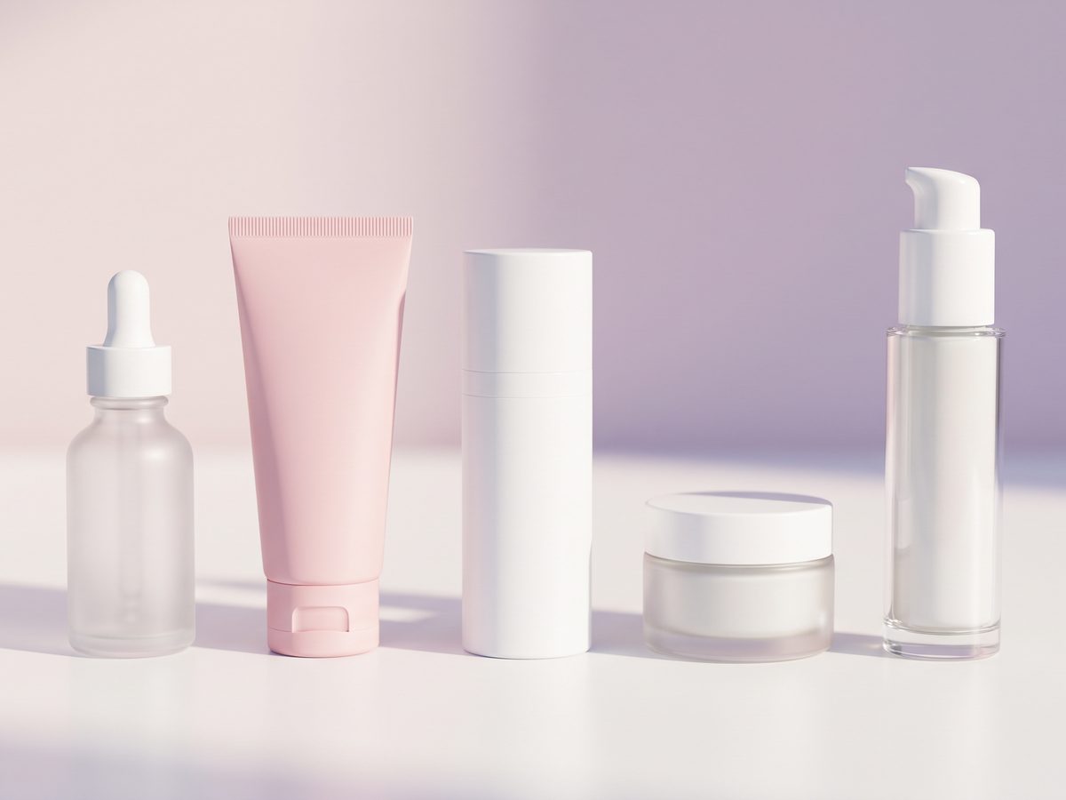 cosmetic packaging samples representing the Korea and China manufacturing network